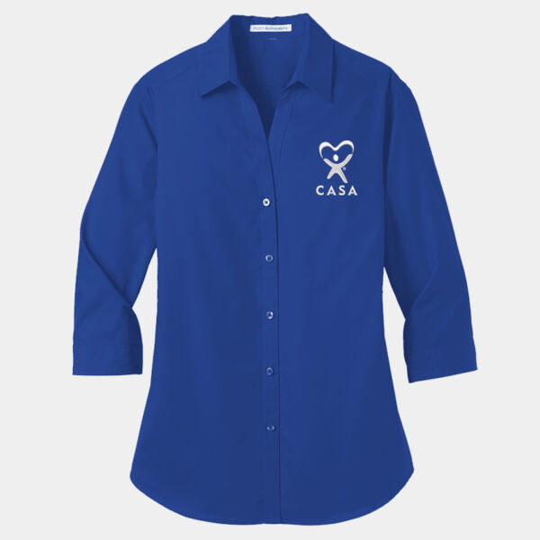 Ladies 3/4 Sleeve Carefree Poplin Shirt Ladies 3/4 Sleeve Carefree Poplin Shirt Thumbnail